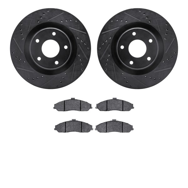 Dynamic Friction Co 8602-46006, Rotors-Drilled and Slotted-Black with 5000 Euro Ceramic Brake Pads, Zinc Coated 8602-46006